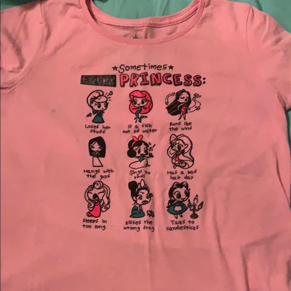 Disney pink  “sometimes every princess” t shirt